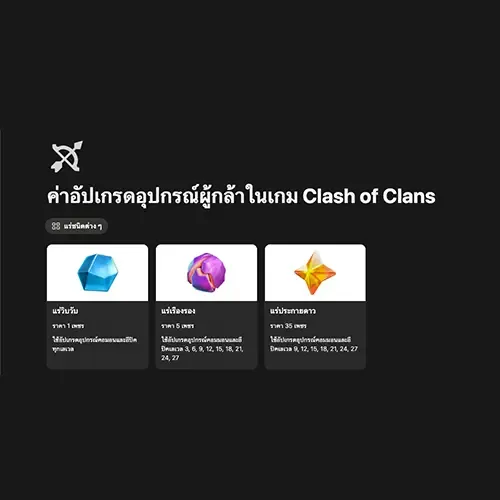 ค่าอัปเกรดอุปกรณ์ผู้กล้า