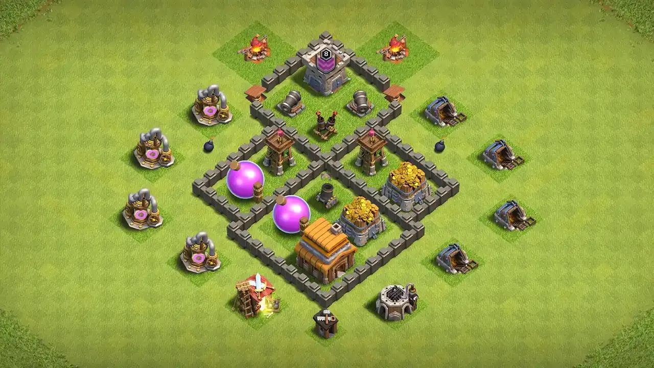 จัดบ้าน 4 สายฟาร์ม ป้องกัน 3 ดาว #2 - Clash of Clans
