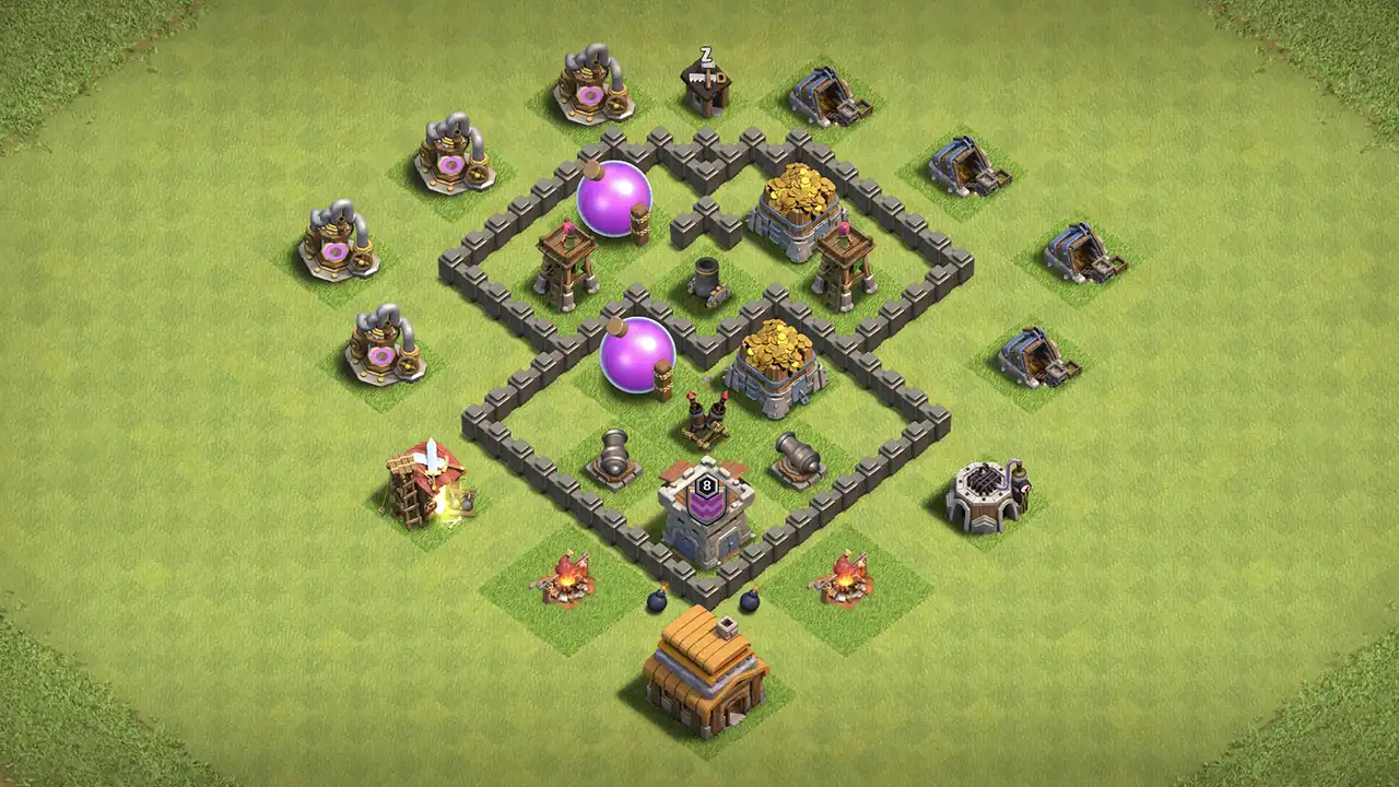 จัดบ้าน 4 สายฟาร์ม ป้องกัน 3 ดาว #3 - Clash of Clans
