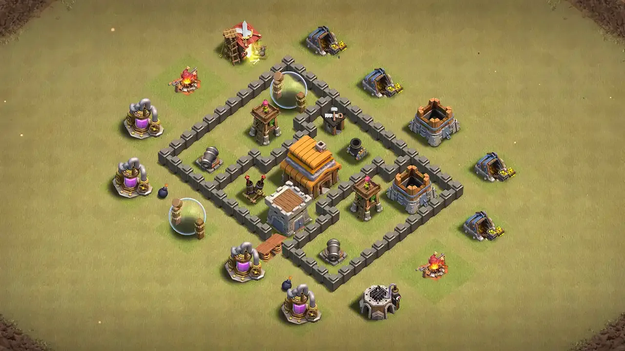จัดบ้าน 4 สายวอร์ ป้องกัน 2 ดาว #2 - Clash of Clans
