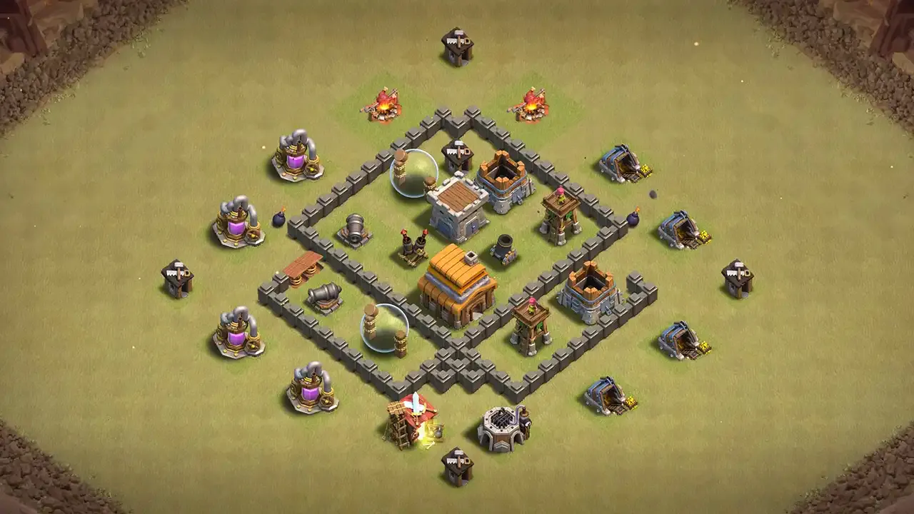 จัดบ้าน 4 สายวอร์ ป้องกัน 2 ดาว #3 - Clash of Clans