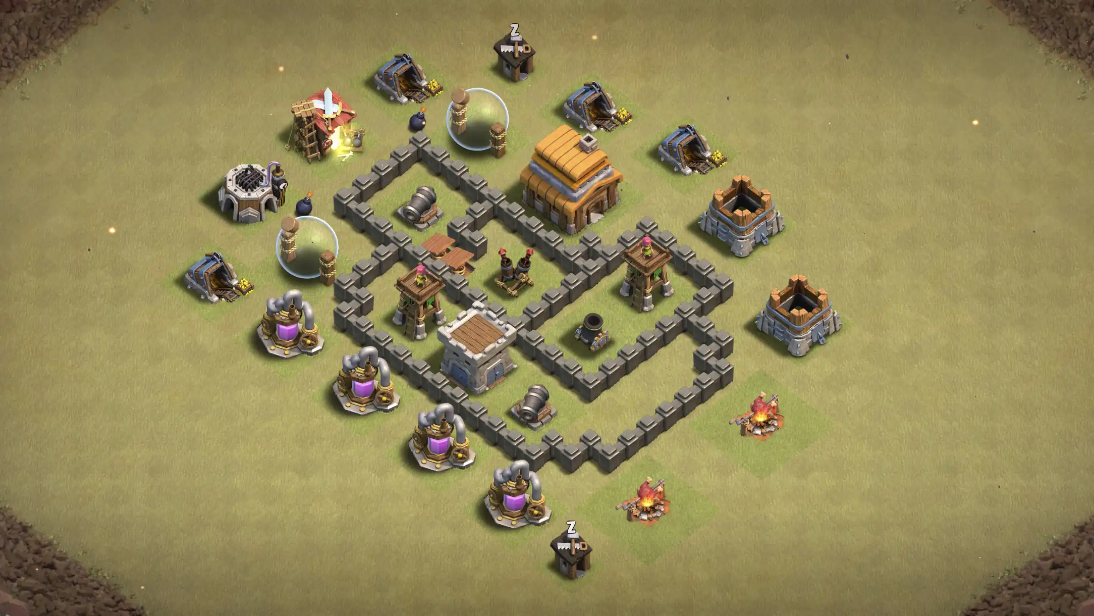 จัดบ้าน 4 สายวอร์ลีก ป้องกัน 3 ดาว #3 - Clash of Clans
