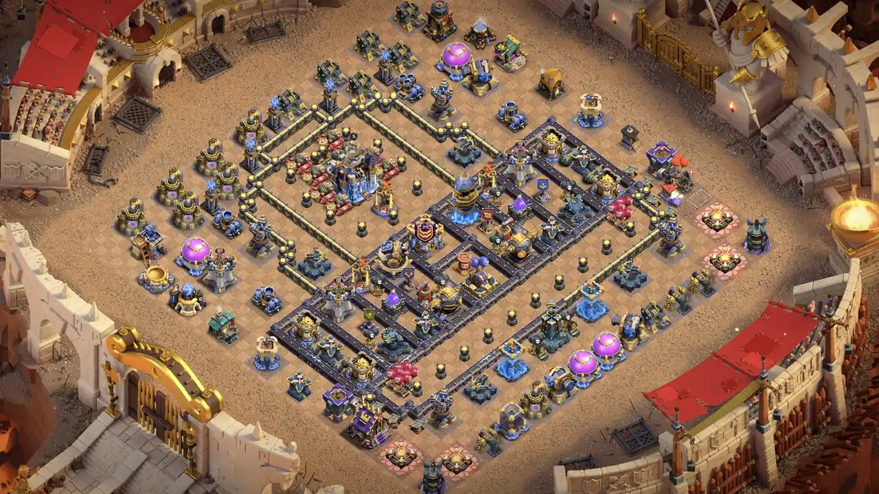 จัดบ้าน 18 สายวอร์ลีก ระเบิดอากาศ ป้องกัน 3 ดาว - Clash of Clans