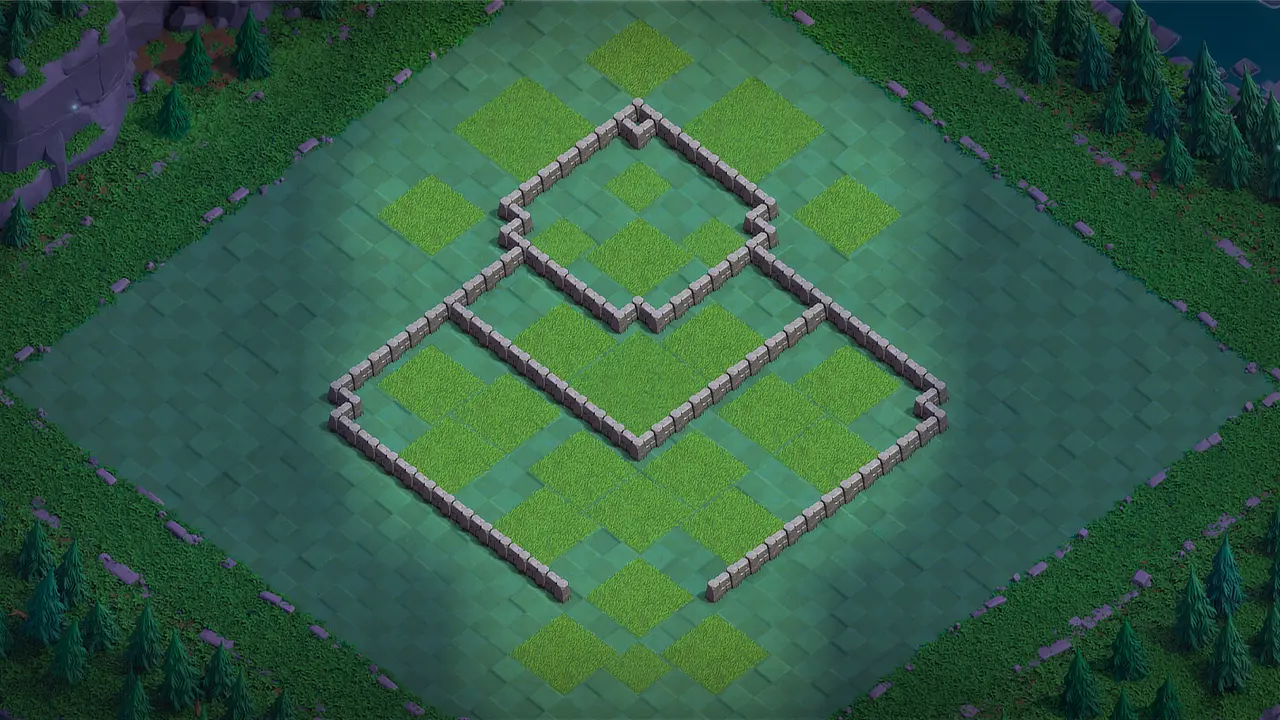 จัดบ้าน 5 เมืองกลางคืน Clash of Clans ป้องกัน 2 ดาว มุมมองกำแพง