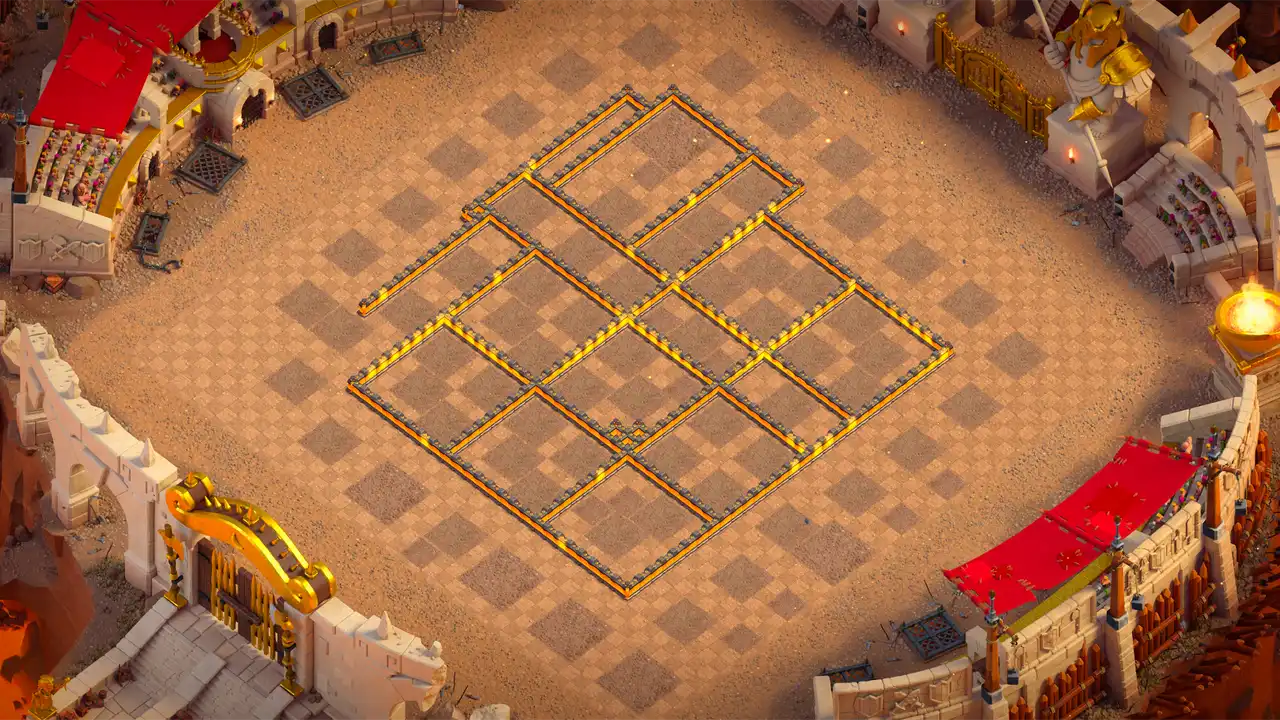 จัดบ้าน 10 Clash of Clans สายวอร์ลีก ป้องกัน 3 ดาว มุมมองกำแพง