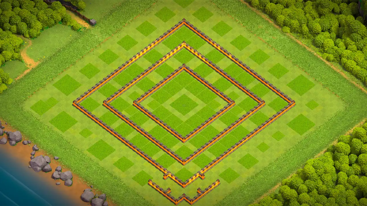 จัดบ้าน 10 Clash of Clans สายฟาร์ม ป้องกัน 2 ดาว มุมมองกำแพง