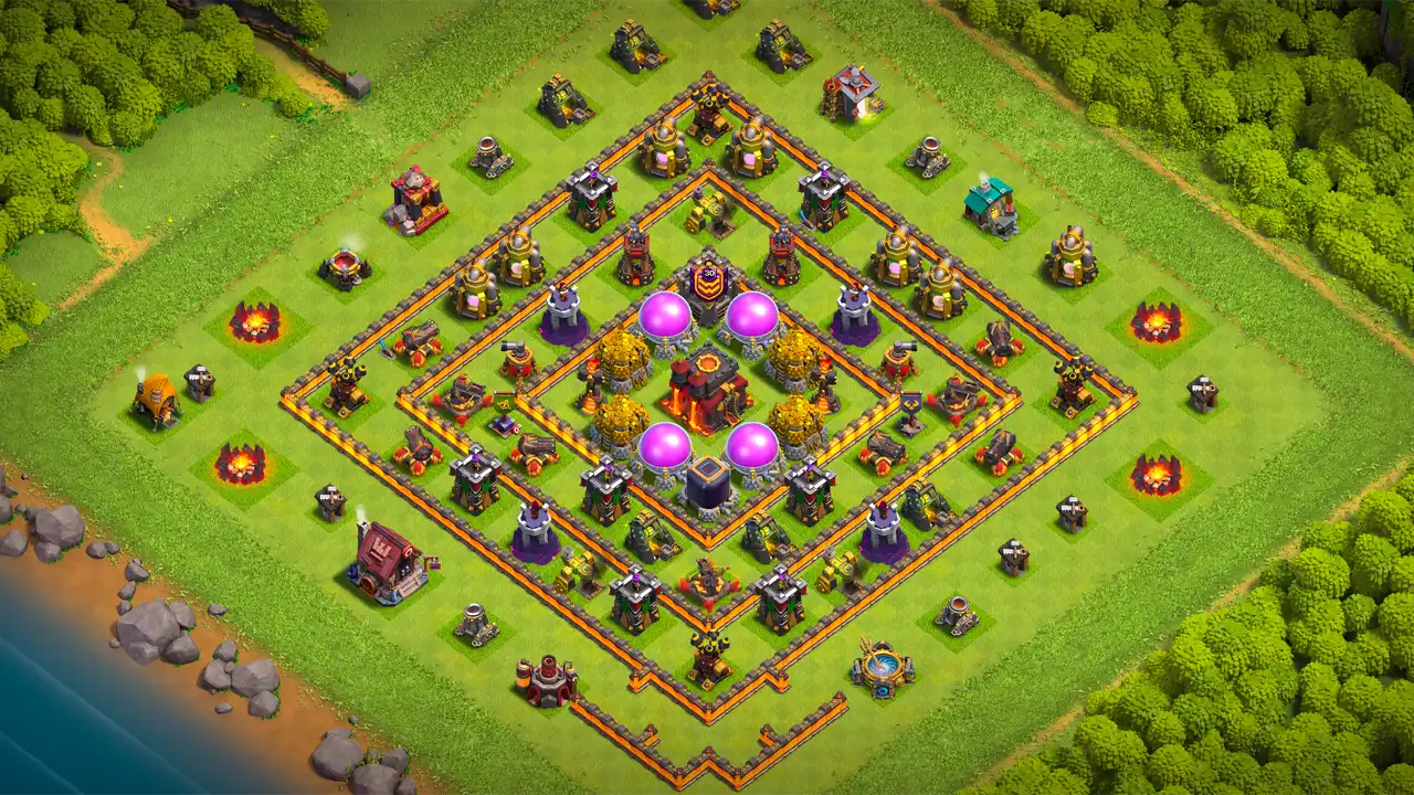 จัดบ้าน 10 Clash of Clans สายฟาร์ม ป้องกัน 2 ดาว มุมมองสอดแนม