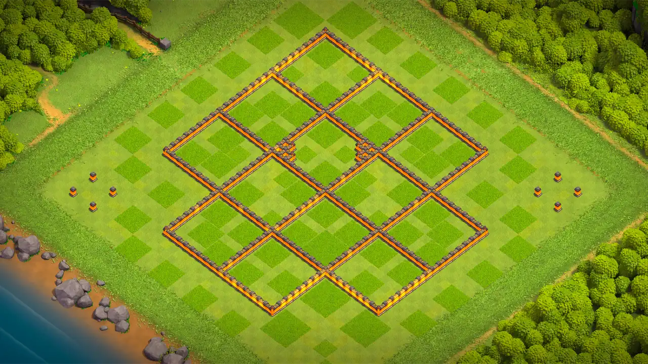 จัดบ้าน 10 Clash of Clans สายฟาร์ม ป้องกัน 3 ดาว มุมมองกำแพง