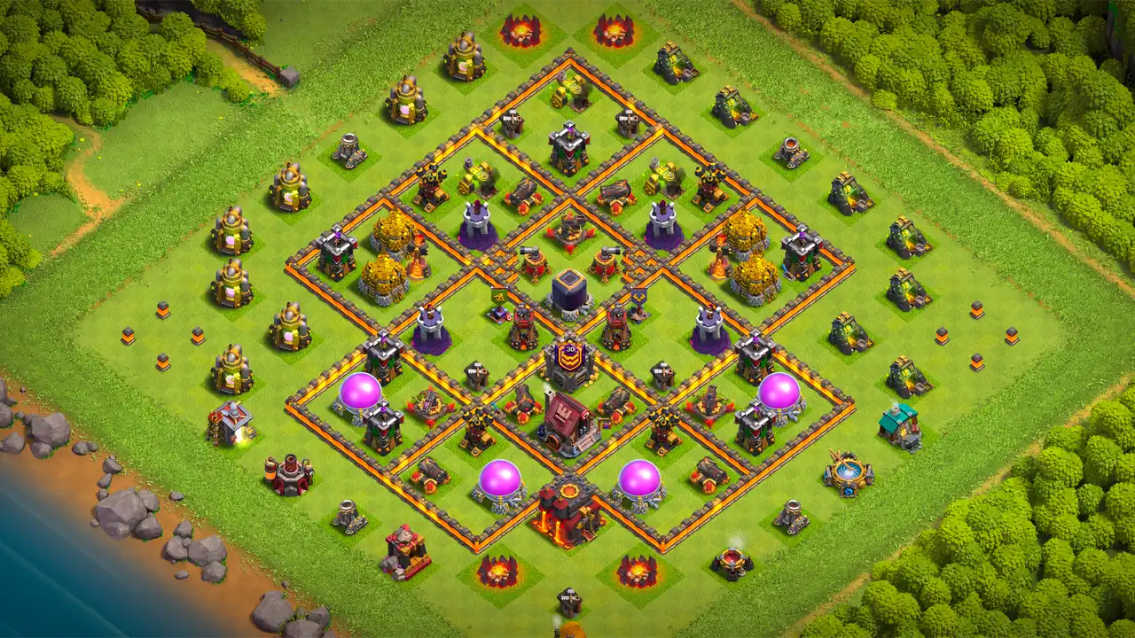 จัดบ้าน 10 Clash of Clans สายฟาร์ม ป้องกัน 3 ดาว มุมมองสอดแนม