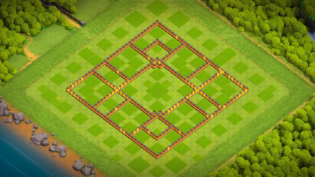 จัดบ้าน 10 Clash of Clans โหมดจัดอันดับ ป้องกัน 2 ดาว มุมมองกำแพง