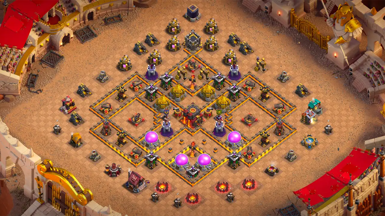 จัดบ้าน 10 Clash of Clans สายวอร์ ป้องกัน 2 ดาว มุมมองสอดแนม