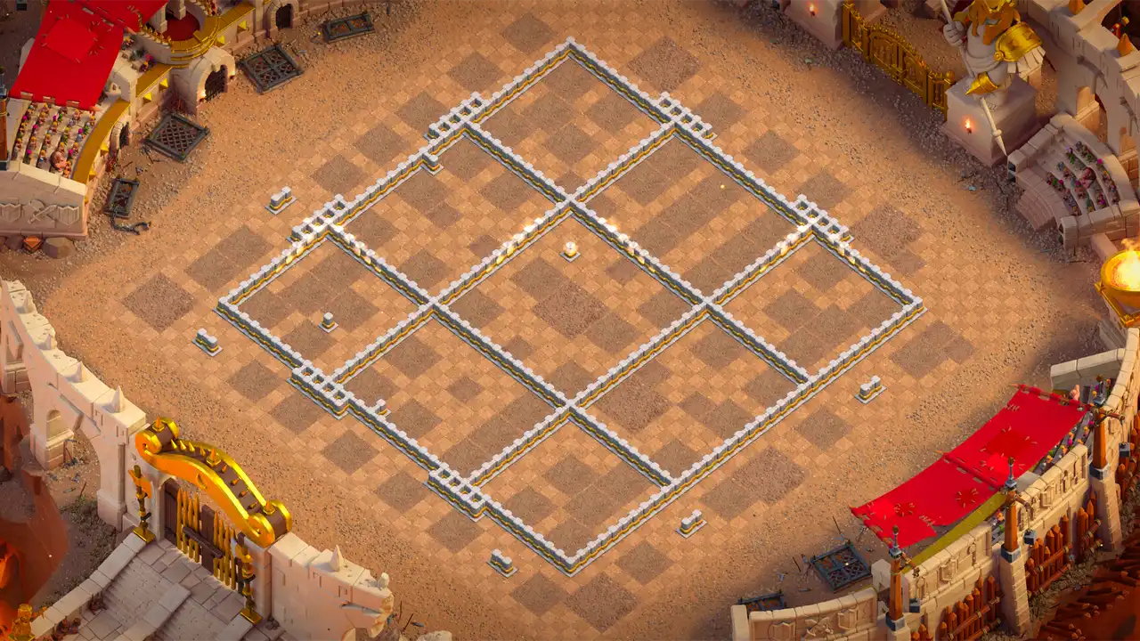 จัดบ้าน 11 Clash of Clans สายวอร์ลีก ป้องกัน 3 ดาว มุมมองกำแพง