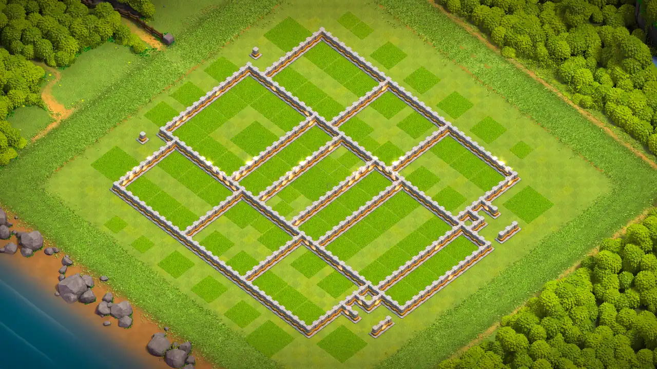 จัดบ้าน 11 Clash of Clans สายฟาร์ม ป้องกัน 2 ดาว มุมมองกำแพง