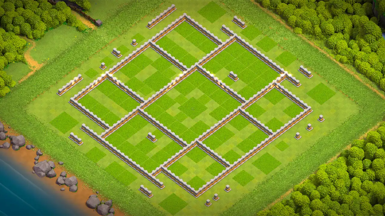 จัดบ้าน 11 Clash of Clans สายฟาร์ม ป้องกัน 3 ดาว มุมมองกำแพง
