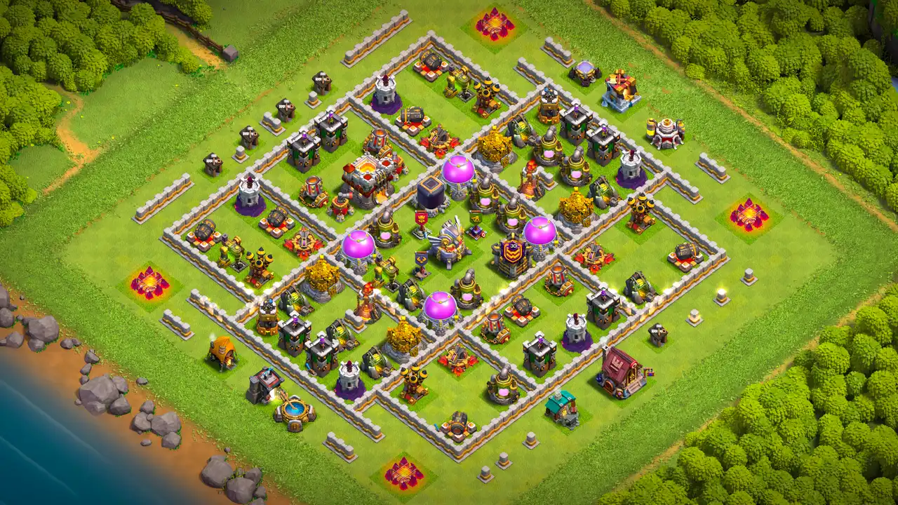 จัดบ้าน 11 Clash of Clans สายฟาร์ม ป้องกัน 3 ดาว มุมมองสอดแนม