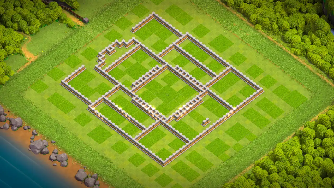 จัดบ้าน 11 Clash of Clans โหมดจัดอันดับ ป้องกัน 2 ดาว มุมมองกำแพง