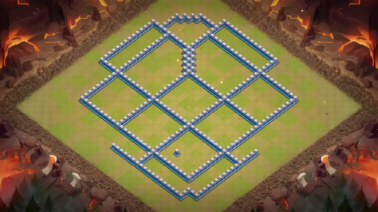 จัดบ้าน 12 Clash of Clans สายวอร์ลีก ป้องกัน 3 ดาว มุมมองกำแพง