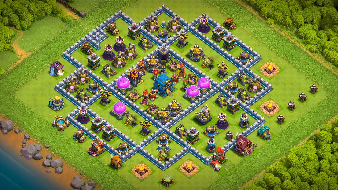 จัดบ้าน 12 Clash of Clans สายฟาร์ม ป้องกัน 2 ดาว มุมมองสอดแนม