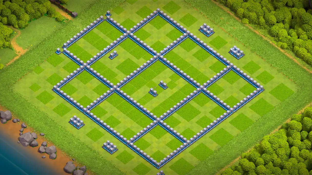 จัดบ้าน 12 Clash of Clans สายฟาร์ม ป้องกัน 3 ดาว มุมมองกำแพง