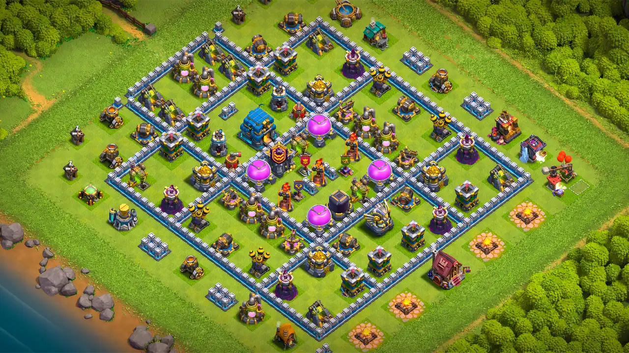 จัดบ้าน 12 Clash of Clans สายฟาร์ม ป้องกัน 3 ดาว มุมมองสอดแนม