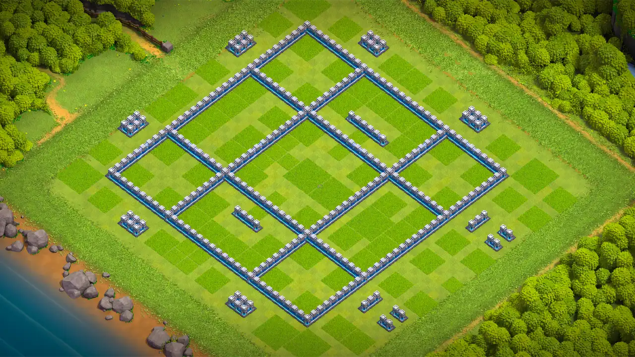 จัดบ้าน 12 Clash of Clans โหมดจัดอันดับ ป้องกัน 2 ดาว มุมมองกำแพง