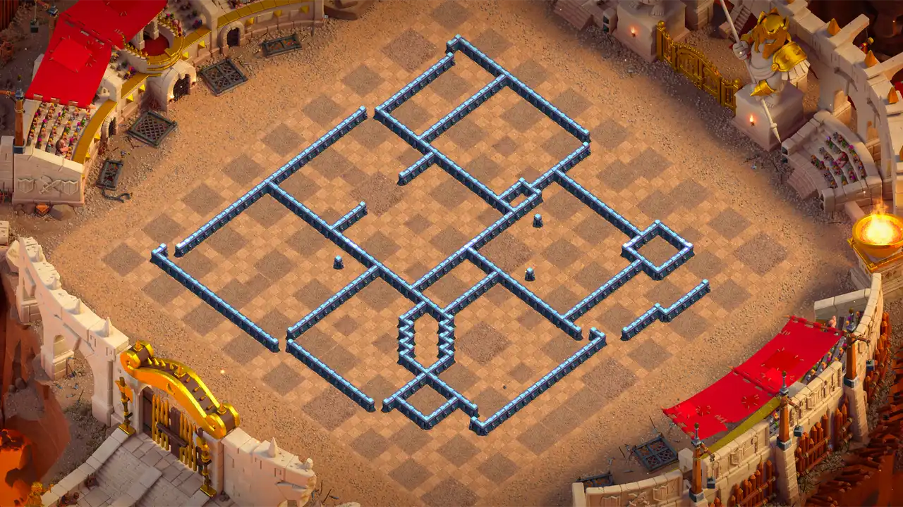 จัดบ้าน 13 Clash of Clans สายวอร์ลีก ป้องกัน 3 ดาว มุมมองกำแพง