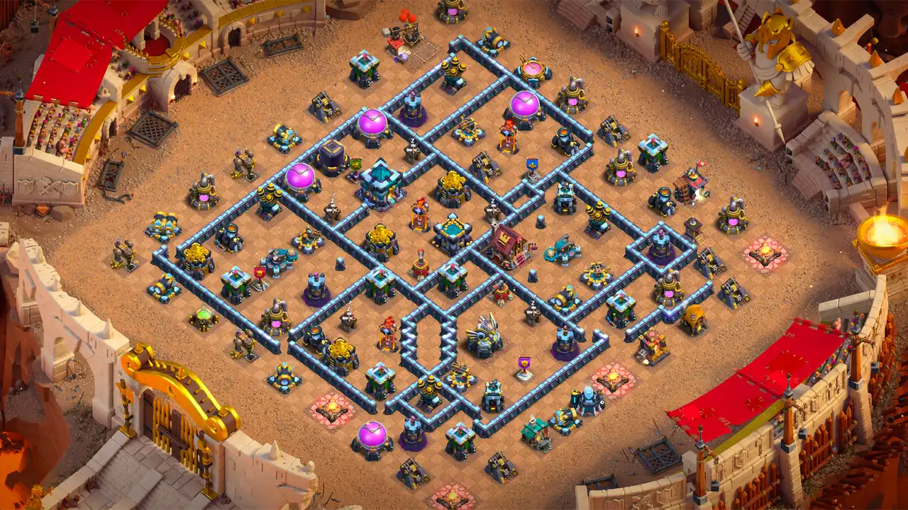 จัดบ้าน 13 Clash of Clans สายวอร์ลีก ป้องกัน 3 ดาว มุมมองสอดแนม