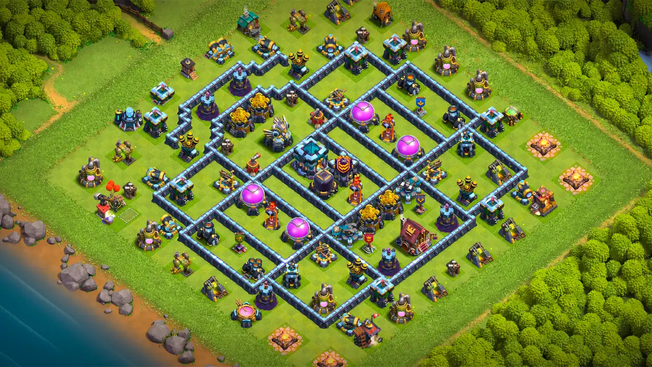 จัดบ้าน 13 Clash of Clans สายฟาร์ม ป้องกัน 2 ดาว มุมมองสอดแนม