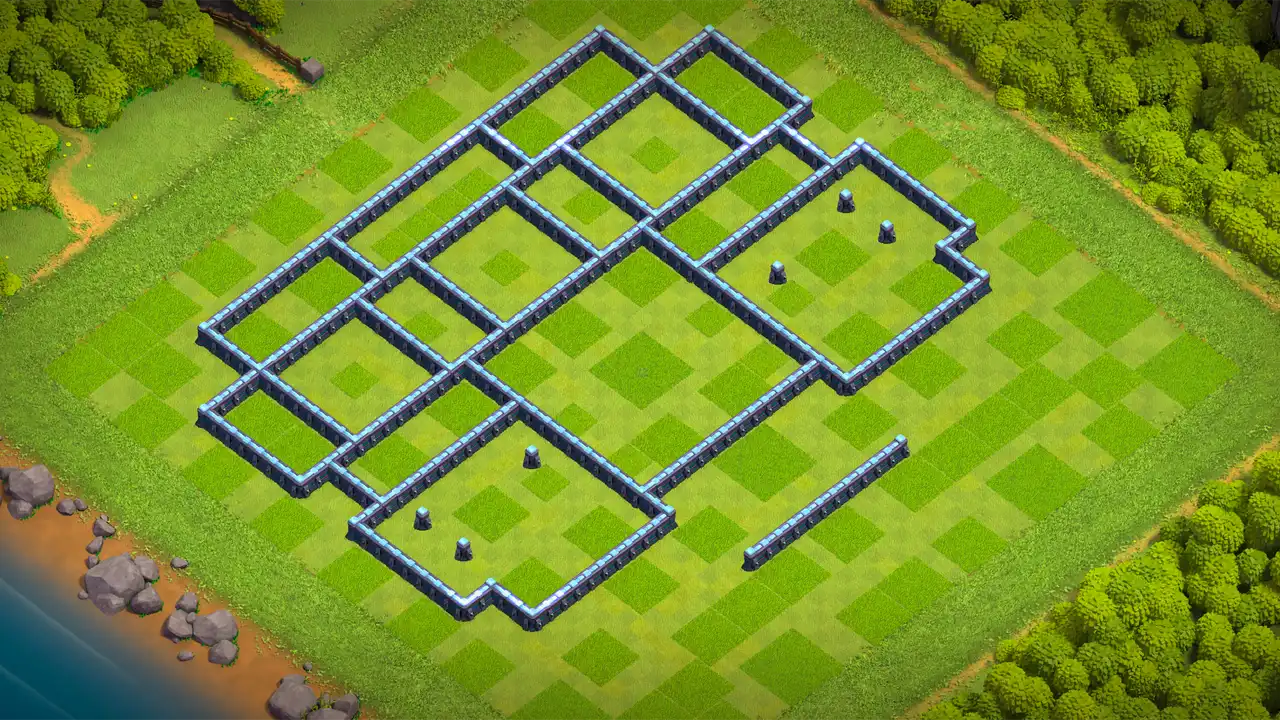 จัดบ้าน 13 Clash of Clans โหมดจัดอันดับ ป้องกัน 2 ดาว มุมมองกำแพง