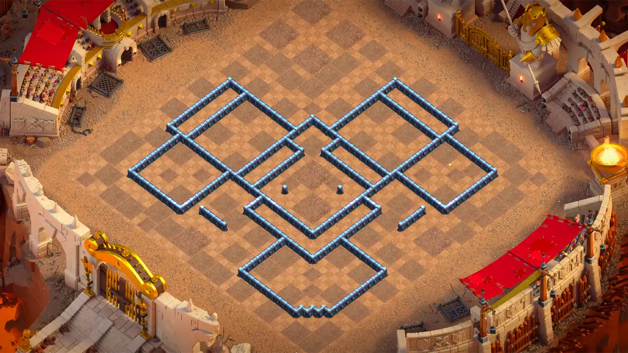 จัดบ้าน 13 Clash of Clans สายวอร์ ป้องกัน 2 ดาว มุมมองกำแพง