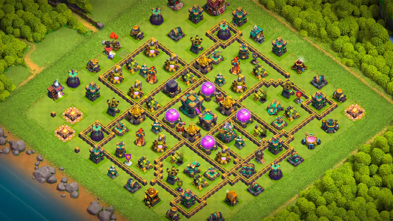 จัดบ้าน 14 Clash of Clans สายฟาร์ม ป้องกัน 2 ดาว มุมมองสอดแนม