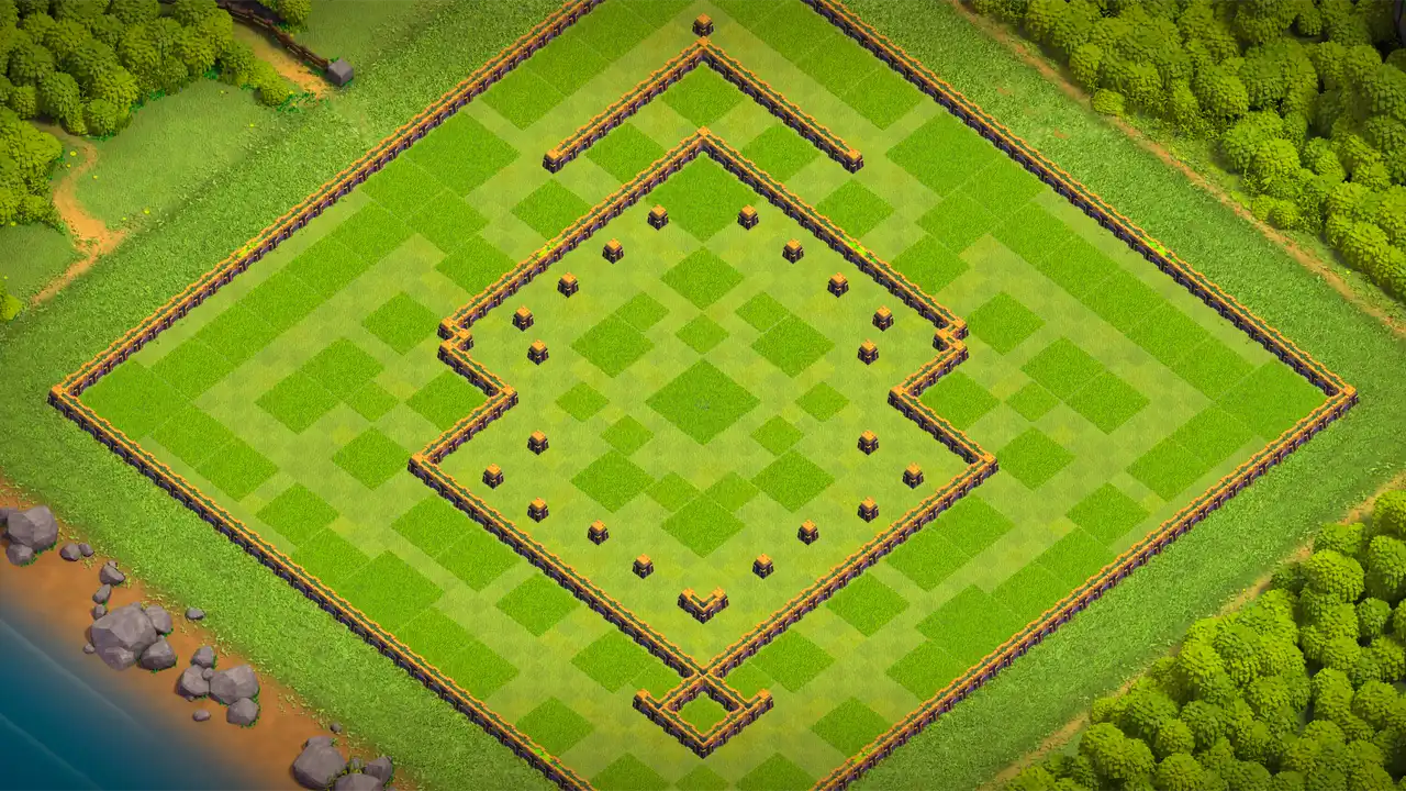 จัดบ้าน 14 Clash of Clans โหมดจัดอันดับ ป้องกัน 2 ดาว มุมมองกำแพง