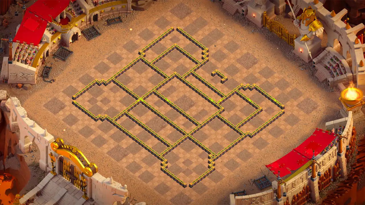 จัดบ้าน 14 Clash of Clans สายวอร์ ป้องกัน 2 ดาว มุมมองกำแพง