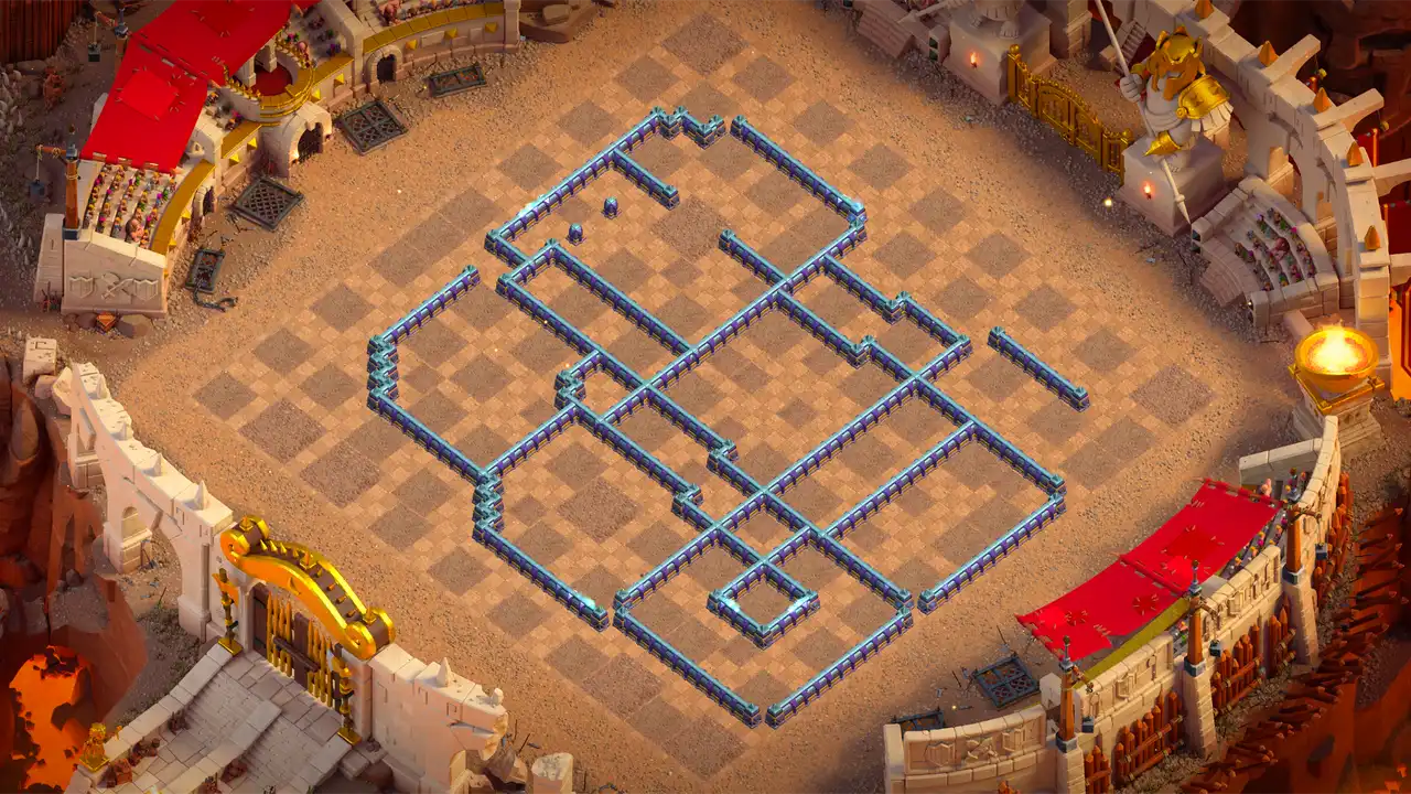 จัดบ้าน 15 Clash of Clans สายวอร์ลีก ป้องกัน 3 ดาว มุมมองกำแพง