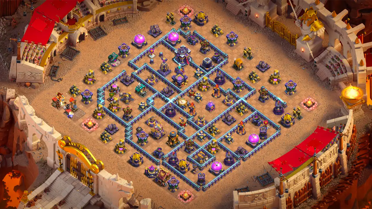 จัดบ้าน 15 Clash of Clans สายวอร์ลีก ป้องกัน 3 ดาว มุมมองสอดแนม