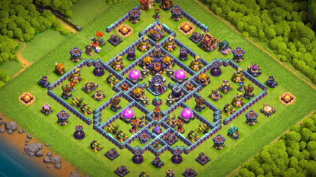 จัดบ้าน 15 Clash of Clans สายฟาร์ม ป้องกัน 2 ดาว มุมมองสอดแนม