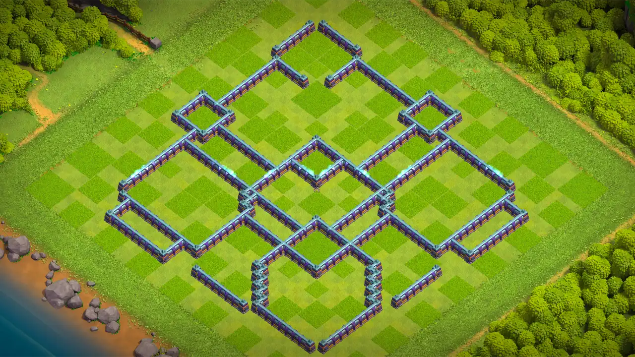 จัดบ้าน 15 Clash of Clans สายฟาร์ม ป้องกัน 3 ดาว มุมมองกำแพง