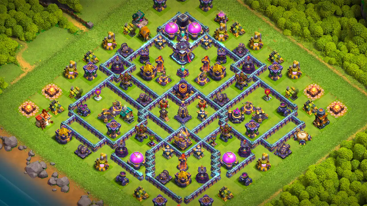 จัดบ้าน 15 Clash of Clans สายฟาร์ม ป้องกัน 3 ดาว มุมมองสอดแนม