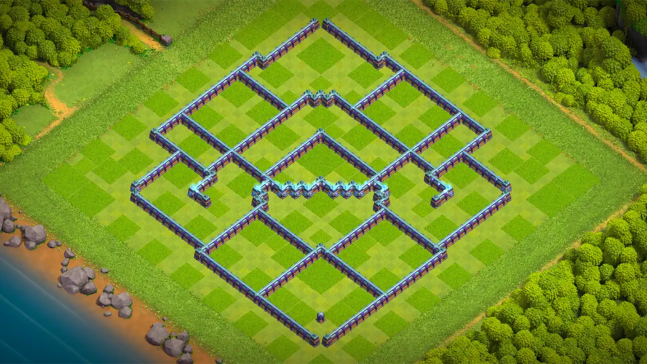จัดบ้าน 15 Clash of Clans โหมดจัดอันดับ ป้องกัน 2 ดาว มุมมองกำแพง