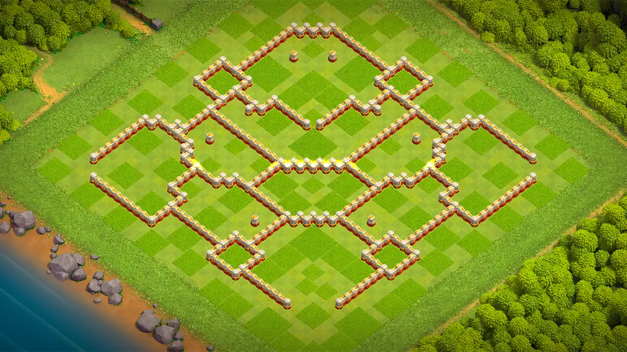 จัดบ้าน 16 Clash of Clans สายฟาร์ม ป้องกัน 2 ดาว มุมมองกำแพง