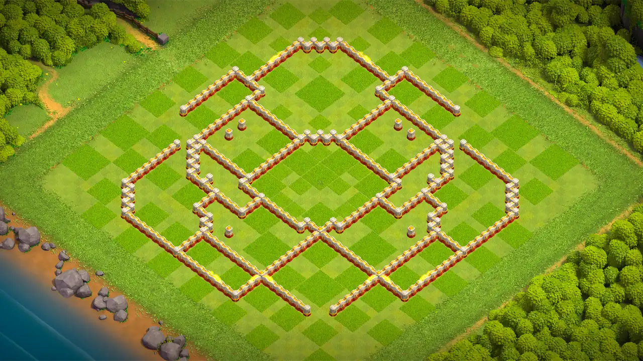 จัดบ้าน 16 Clash of Clans สายฟาร์ม ป้องกัน 3 ดาว มุมมองกำแพง