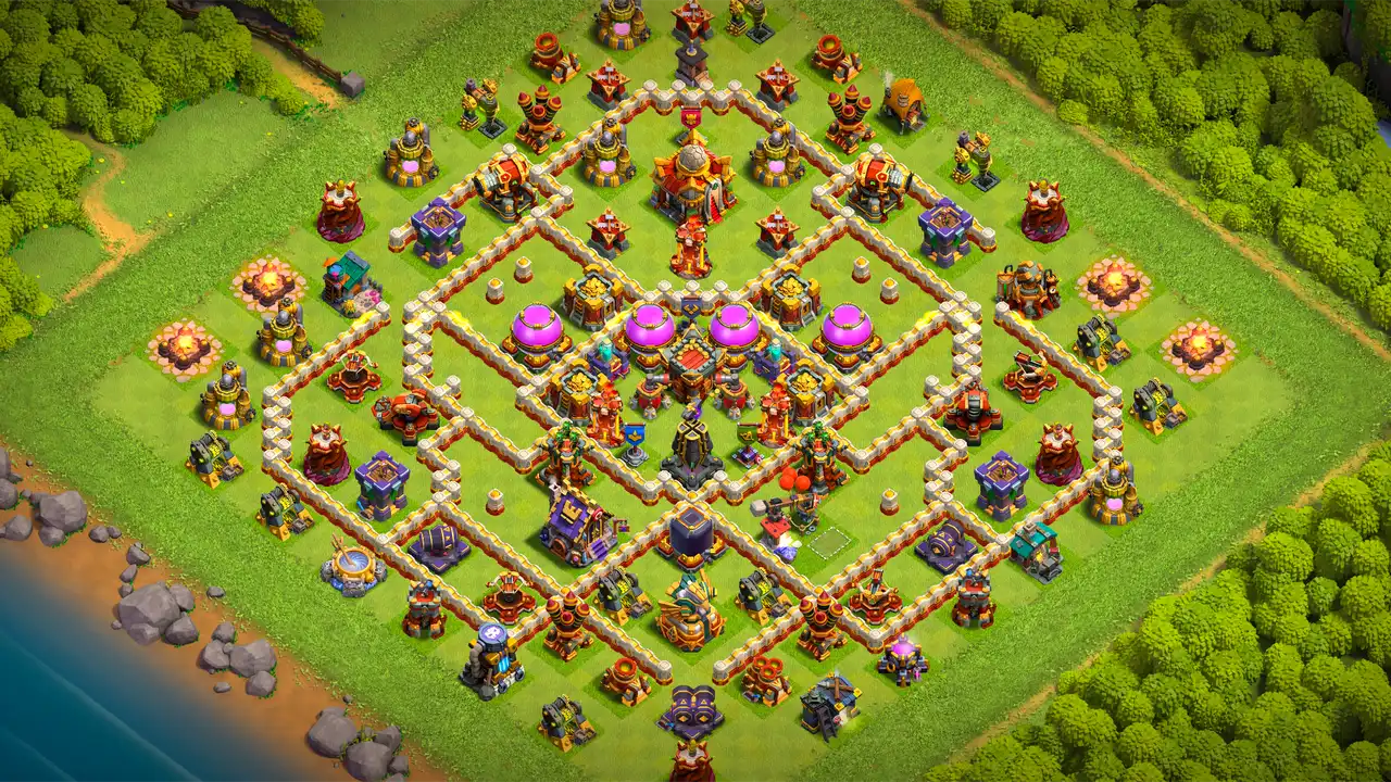 จัดบ้าน 16 Clash of Clans สายฟาร์ม ป้องกัน 3 ดาว มุมมองสอดแนม