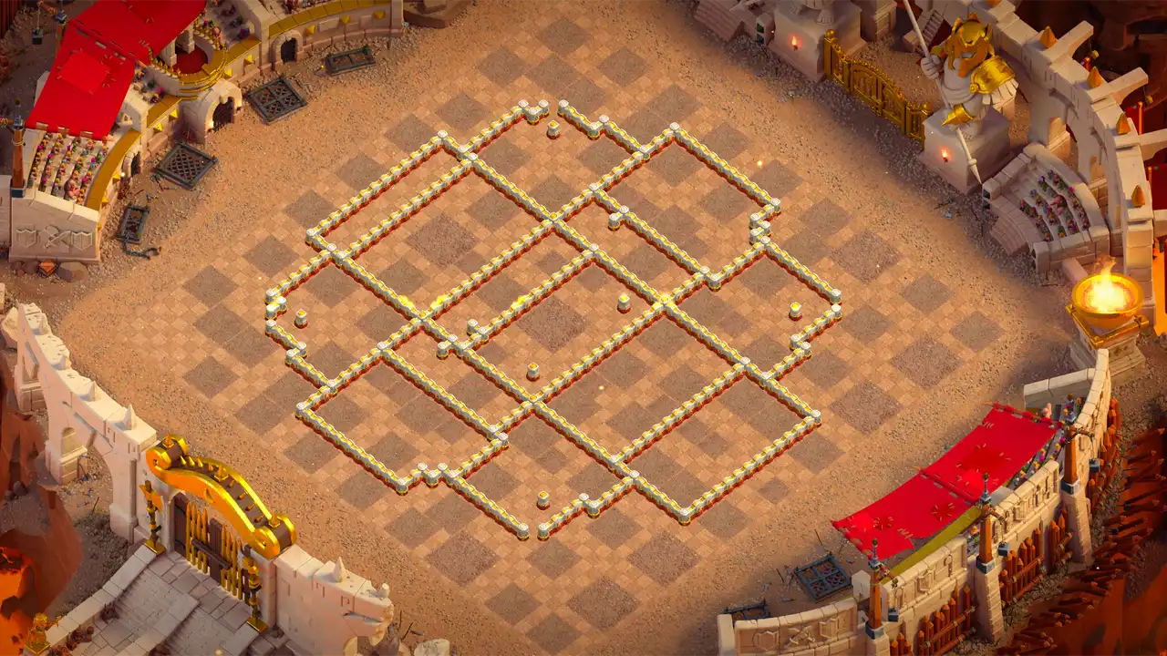 จัดบ้าน 16 Clash of Clans สายวอร์ ป้องกัน 2 ดาว มุมมองกำแพง