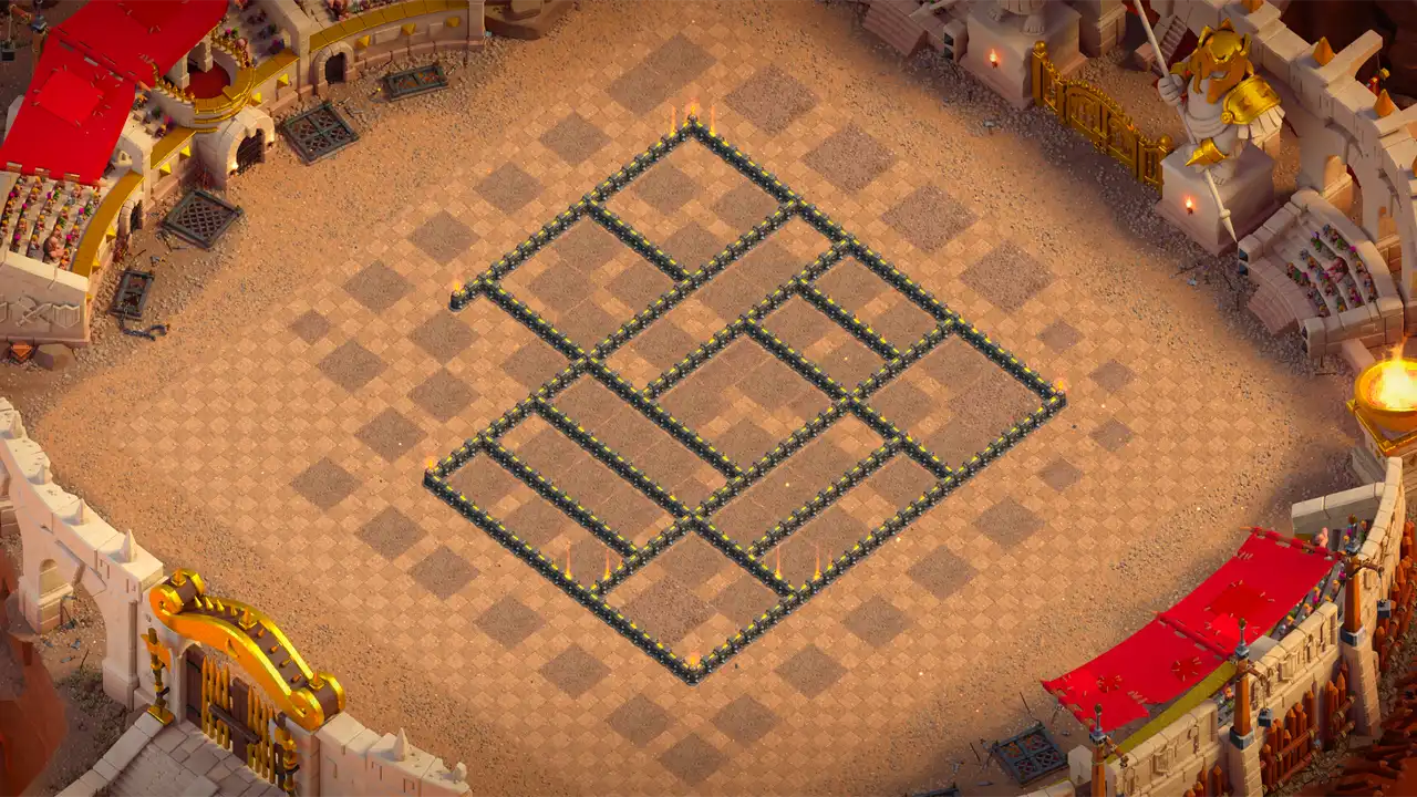 จัดบ้าน 9 Clash of Clans สายวอร์ลีก ป้องกัน 3 ดาว มุมมองกำแพง