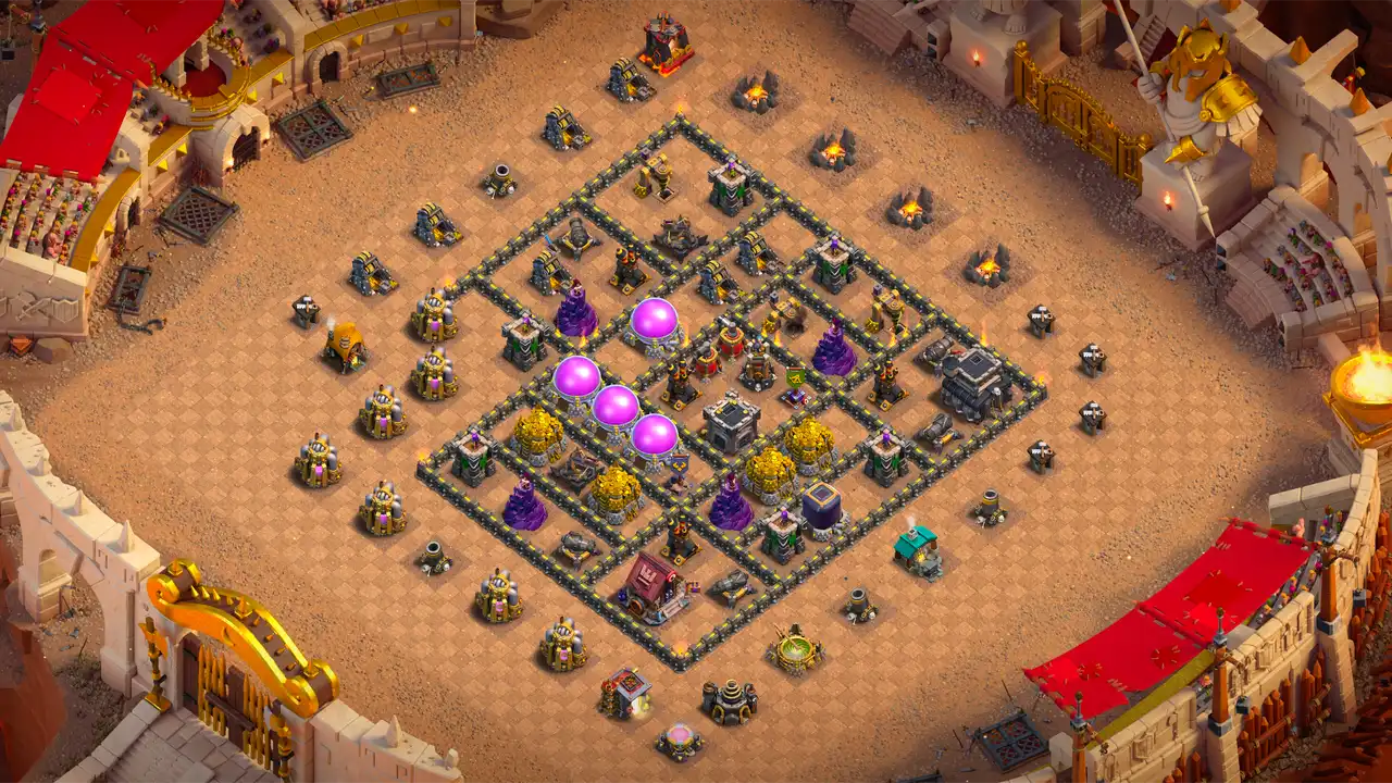 จัดบ้าน 9 Clash of Clans สายวอร์ลีก ป้องกัน 3 ดาว มุมมองสอดแนม