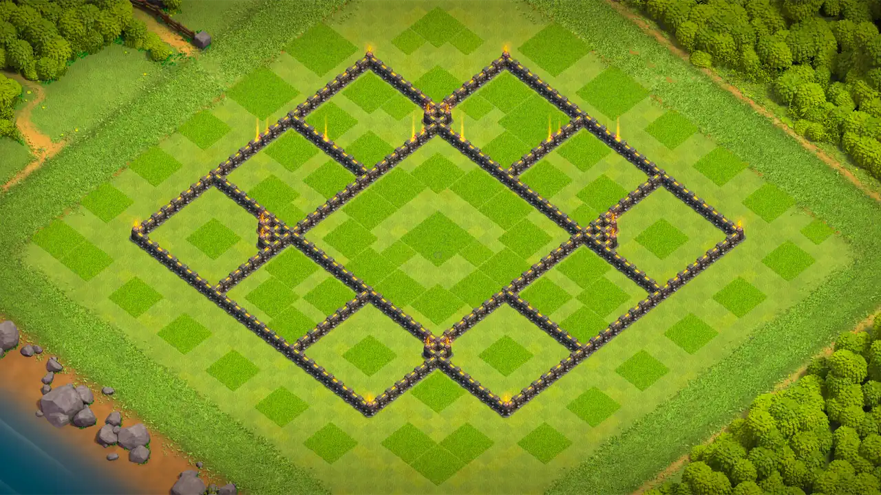 จัดบ้าน 9 Clash of Clans สายฟาร์ม ป้องกัน 2 ดาว มุมมองกำแพง