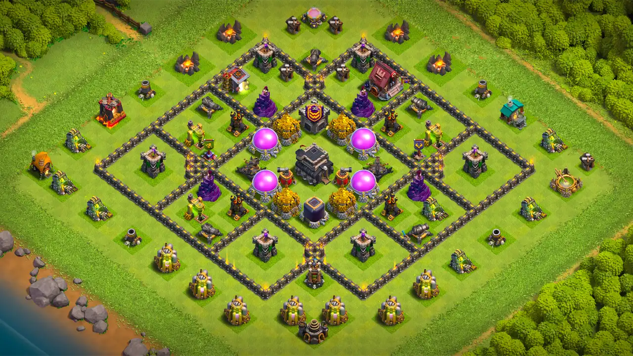 จัดบ้าน 9 Clash of Clans สายฟาร์ม ป้องกัน 2 ดาว มุมมองสอดแนม