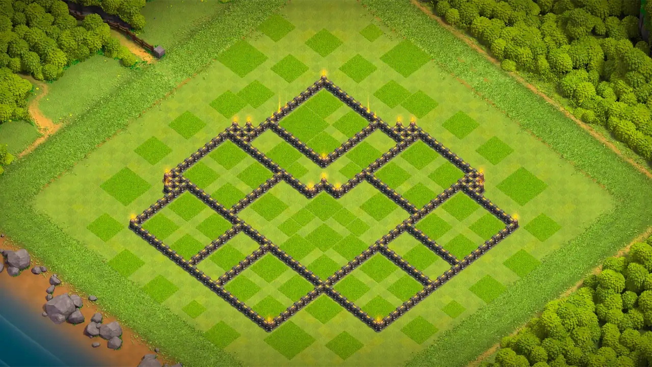จัดบ้าน 9 Clash of Clans สายฟาร์ม ป้องกัน 3 ดาว มุมมองกำแพง