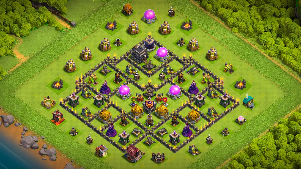จัดบ้าน 9 Clash of Clans สายฟาร์ม ป้องกัน 3 ดาว มุมมองสอดแนม