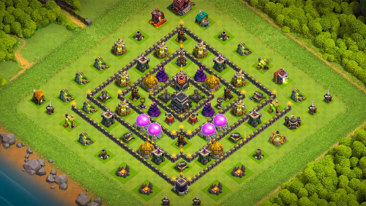 จัดบ้าน 9 Clash of Clans โหมดจัดอันดับ ป้องกัน 2 ดาว มุมมองสอดแนม